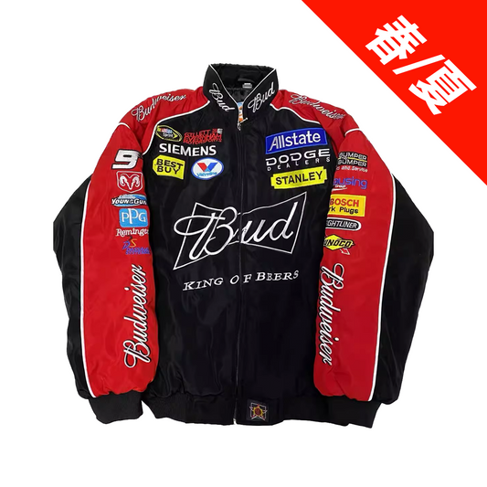 【春夏/綿なし】Budweiser NASCAR レーシングジャケット ブラック