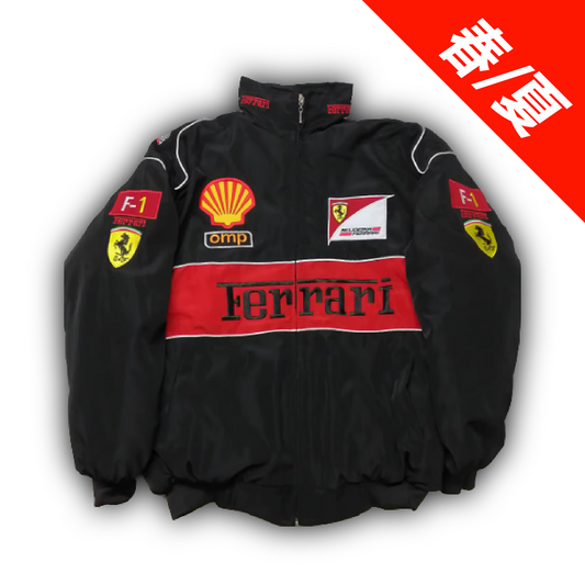 【春夏/綿なし】Ferrari F1 レーシングジャケット ブラック