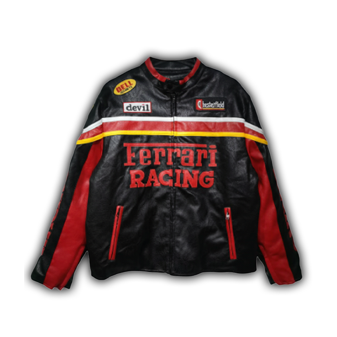 Ferrari RACING Faux Leather Jacket Black 
