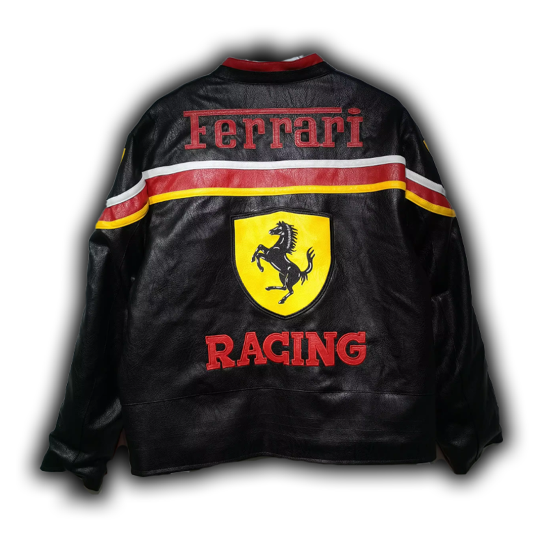 Ferrari RACING Faux Leather Jacket Black 