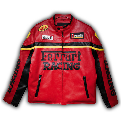 Ferrari RACING Faux Leather Jacket Red 
