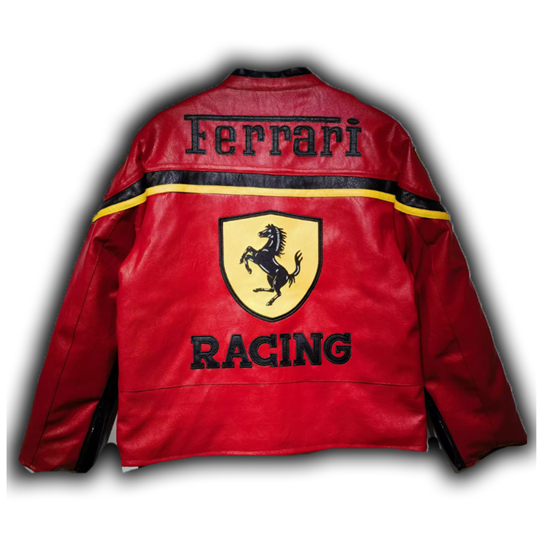 Ferrari RACING Faux Leather Jacket Red 