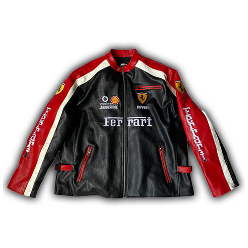 Ferrari Faux Leather Racing Jacket Red 