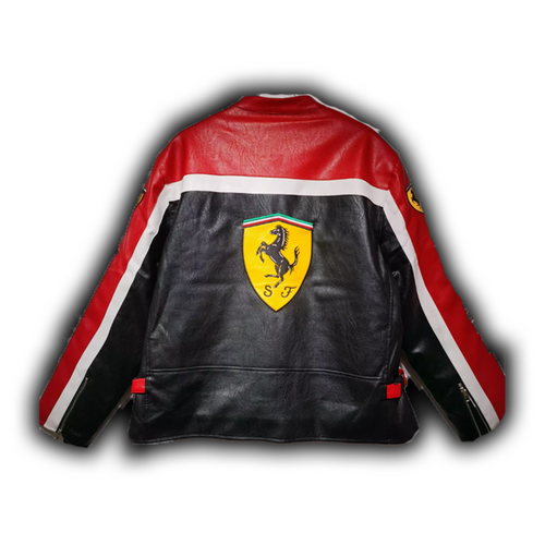 Ferrari Faux Leather Racing Jacket Red 