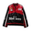 Marlboro Faux Leather Racing Jacket in Black 