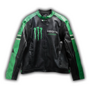 Monster Faux Leather Racing Jacket Green 