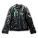 Monster Faux Leather Racing Jacket in Black 