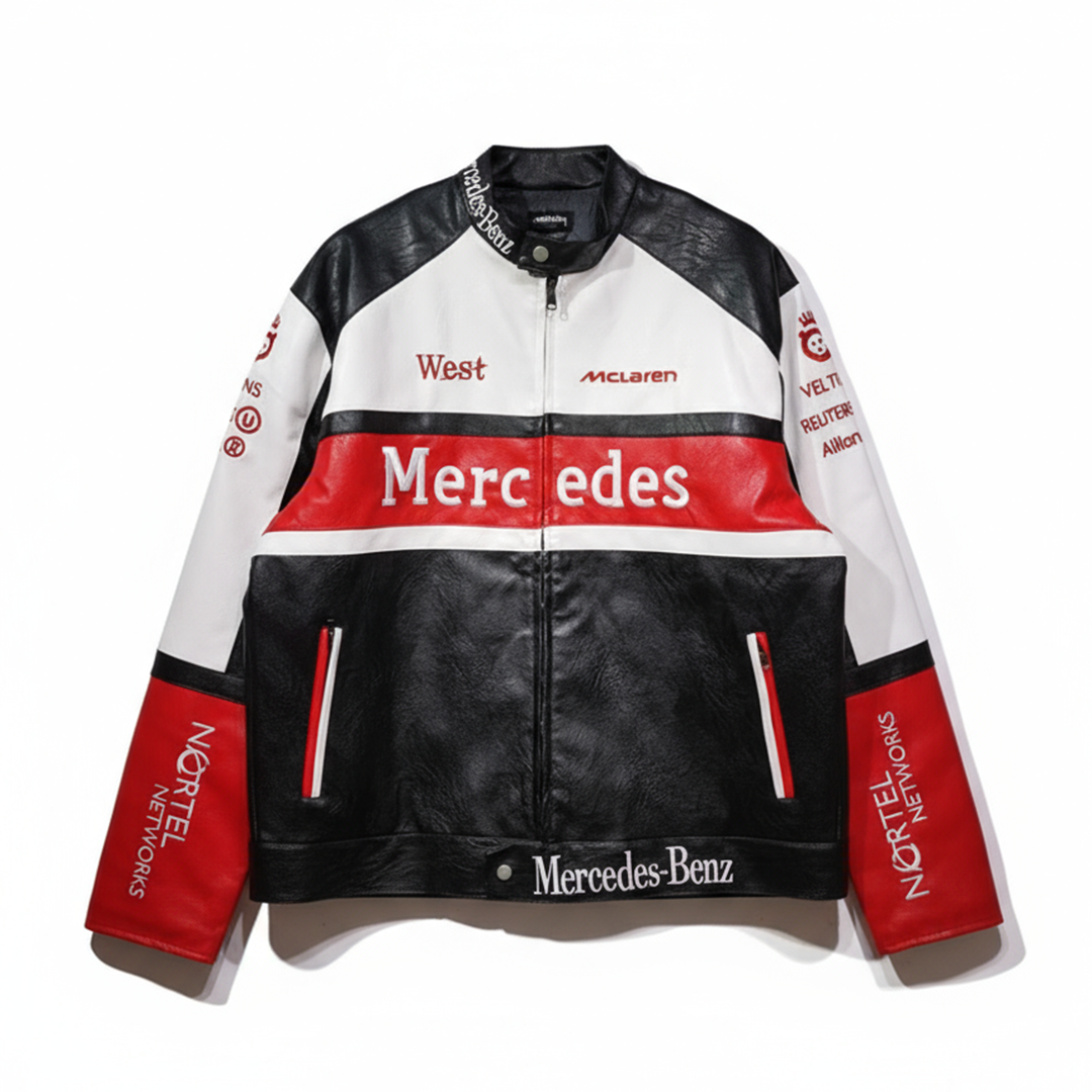 Mclaren x Mercedes-Benz collaboration faux leather jacket 
