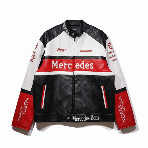 Mclaren x Mercedes-Benz collaboration faux leather jacket 