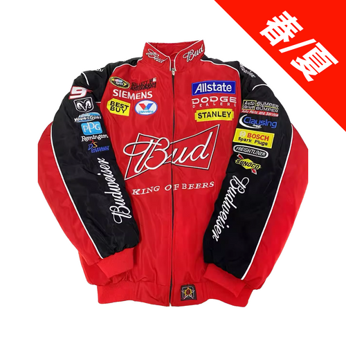 Budweiser NASCAR Racing Jacket, Red (Spring/Summer/Cotton-Free)
