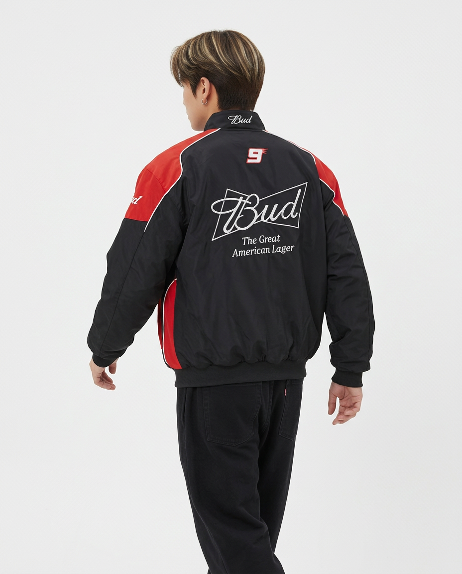 Budweiser NASCAR Racing Jacket (Black) [Spring/Summer/No Cotton]