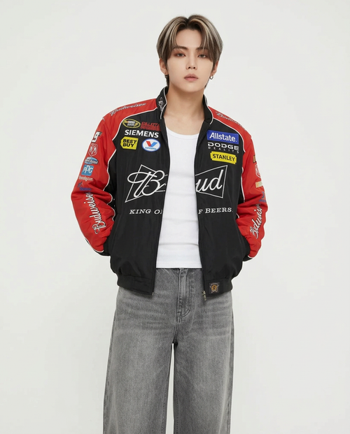 Budweiser NASCAR Racing Jacket (Black) [Spring/Summer/No Cotton]