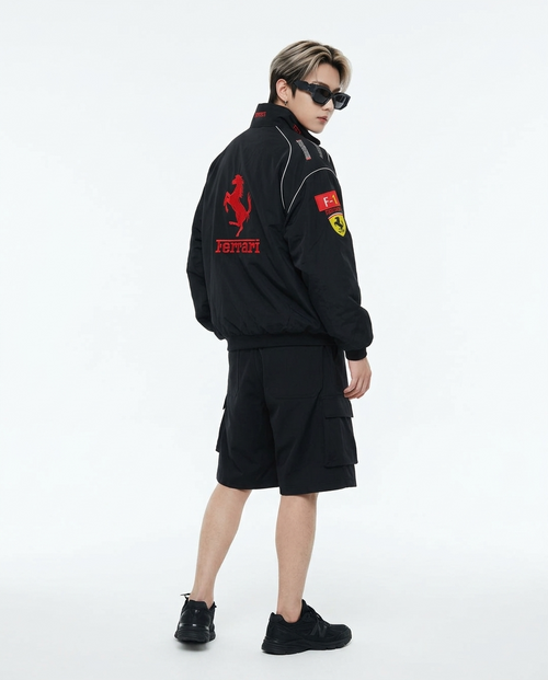 [Spring/Summer/Cottonless] Ferrari F1 Racing Jacket Black