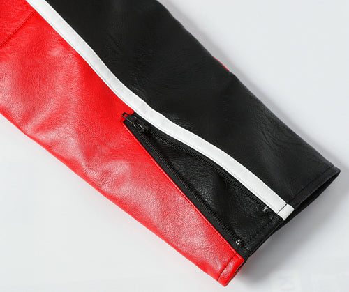 Ferrari Olympus Faux Leather Racing Jacket in Red 