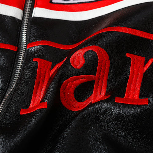 Ferrari Olympus Faux Leather Racing Jacket in Red 