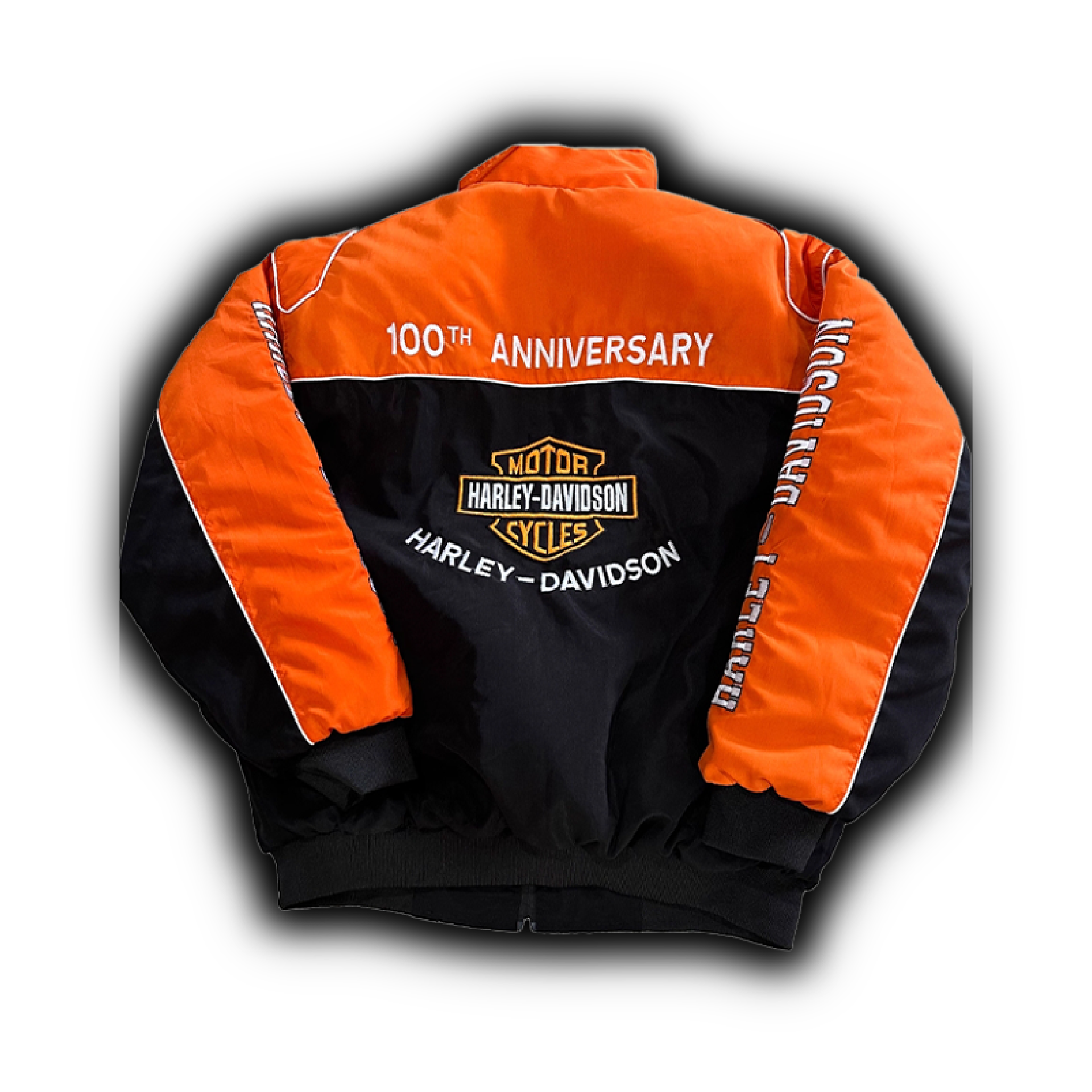 Harley-Davidson Biker-Style Racing Jacket in Orange