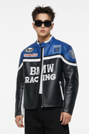 BMW RACING Faux Leather Jacket Black 