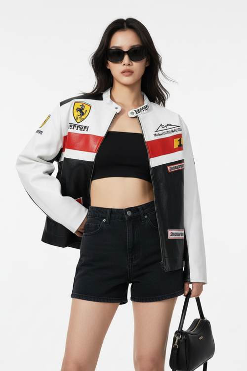 Ferrari Michael Schumacher faux leather jacket 
