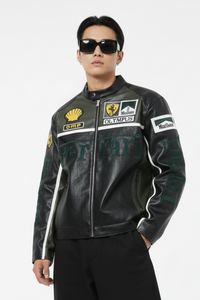 Ferrari Olympus Faux Leather Racing Jacket Green 