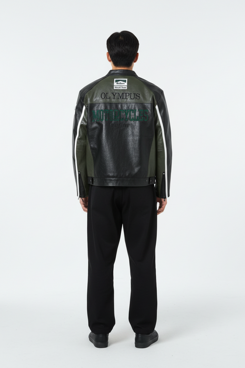 Ferrari Olympus Faux Leather Racing Jacket Green 