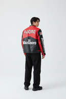 Marlboro Faux Leather Racing Jacket in Black 