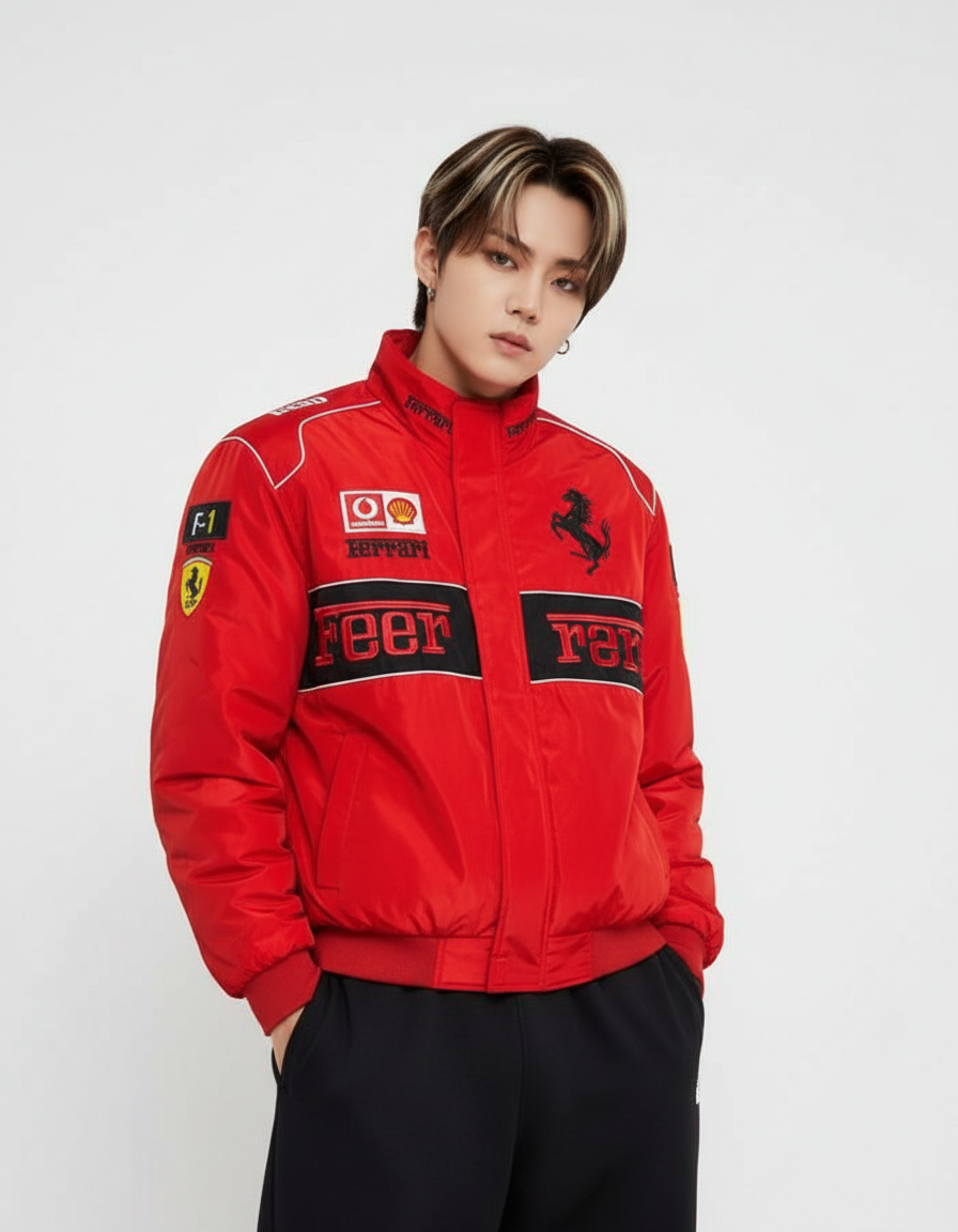 Ferrari F1 Center Split Racing Jacket Red