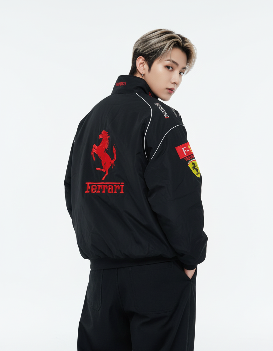 Ferrari F1 レーシングジャケット ブラック – 300km/h Club Ferrari F1 レーシングジャケット ブラック – 300km/h Club