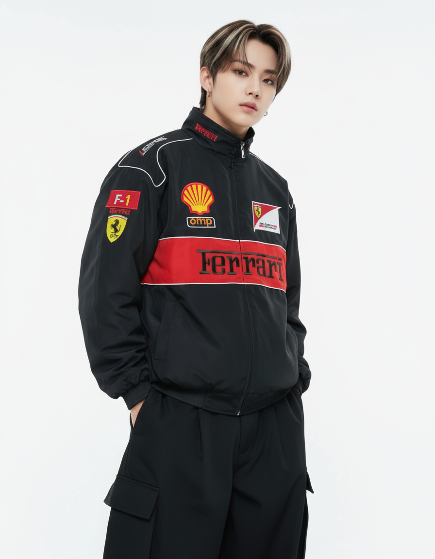 Ferrari F1 レーシングジャケット ブラック – 300km/h Club