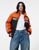 Harley-Davidson Biker-Style Racing Jacket in Orange