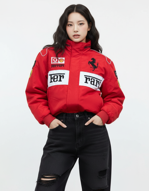 Ferrari F1 Center Split Racing Jacket Red White
