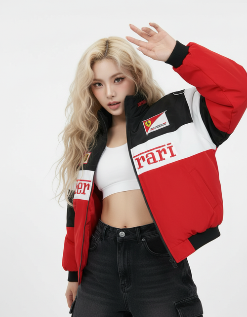 [Spring/Summer/Cottonless] Ferrari F1 Racing Jacket White