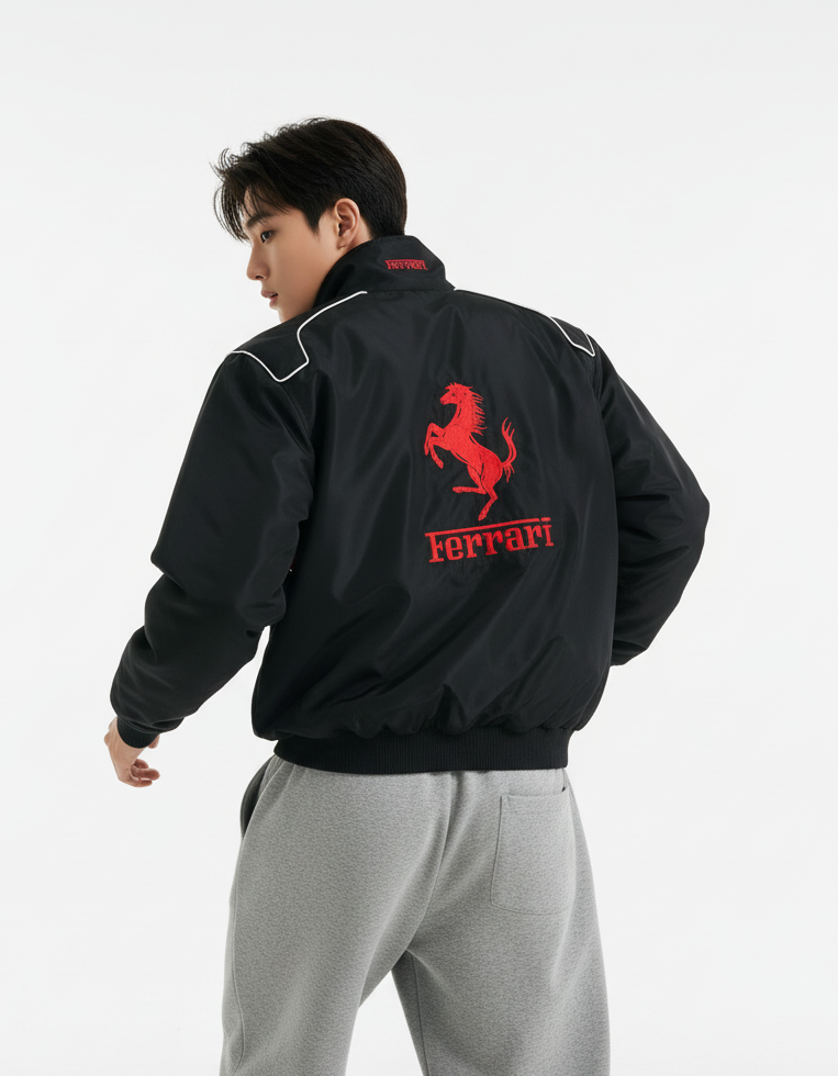Ferrari F1 Center Split Racing Jacket Black
