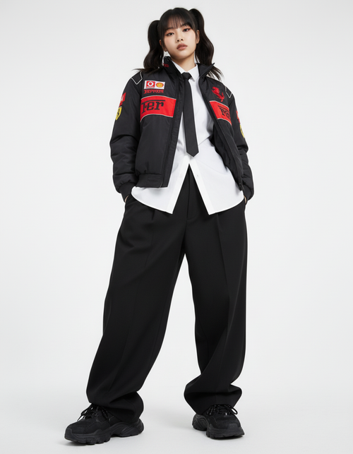 Ferrari F1 Center Split Racing Jacket Black