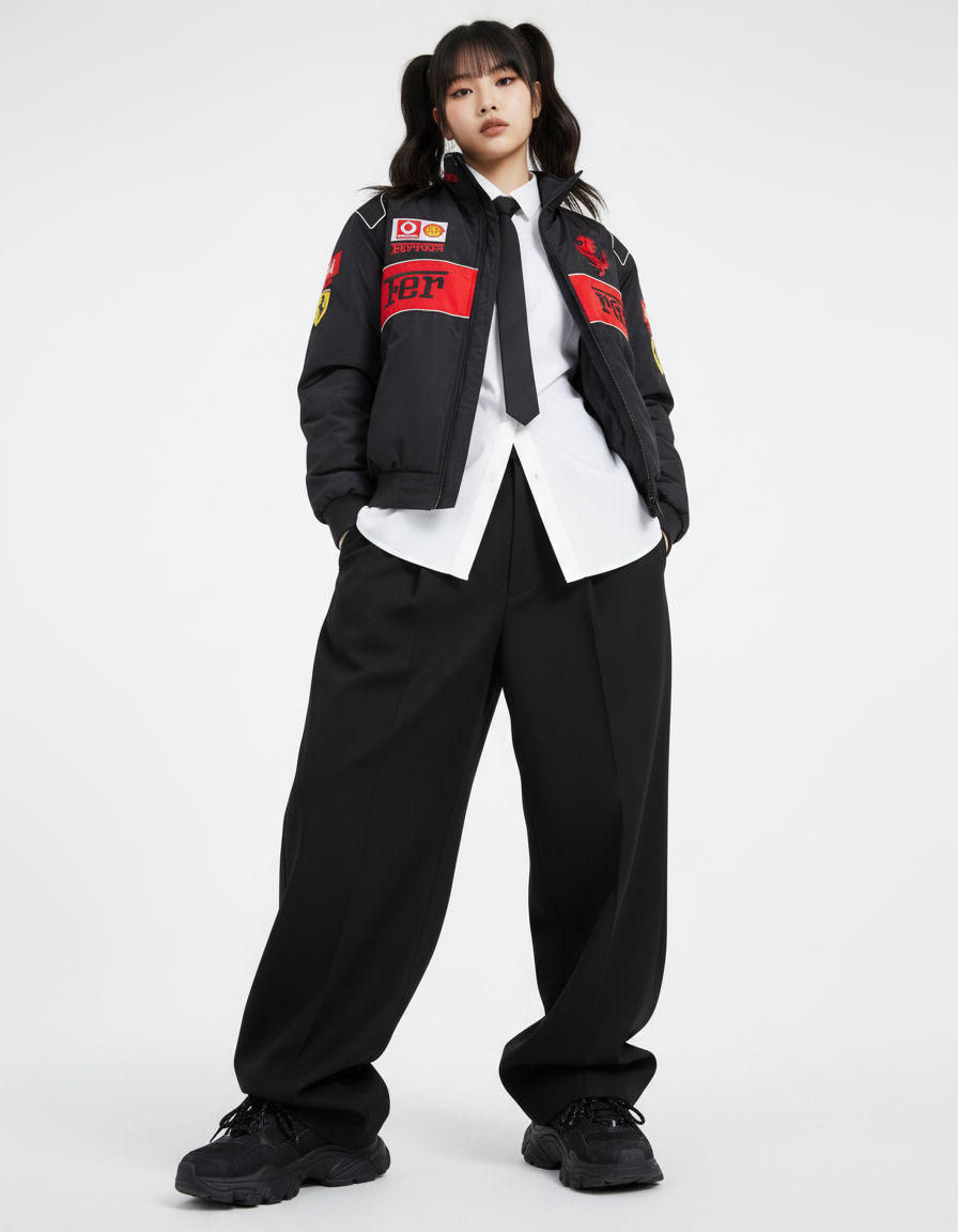 Ferrari F1 Center Split Racing Jacket Black