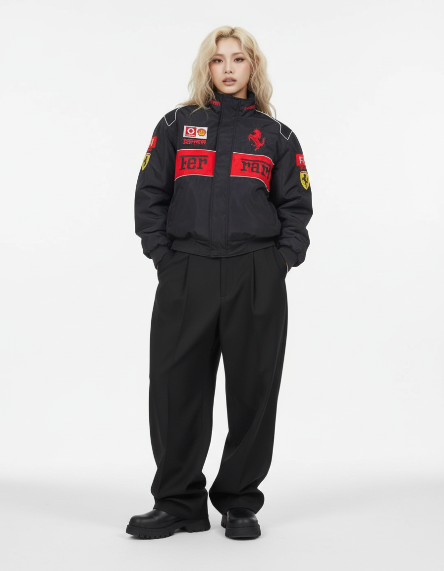 Ferrari F1 Center Split Racing Jacket Black