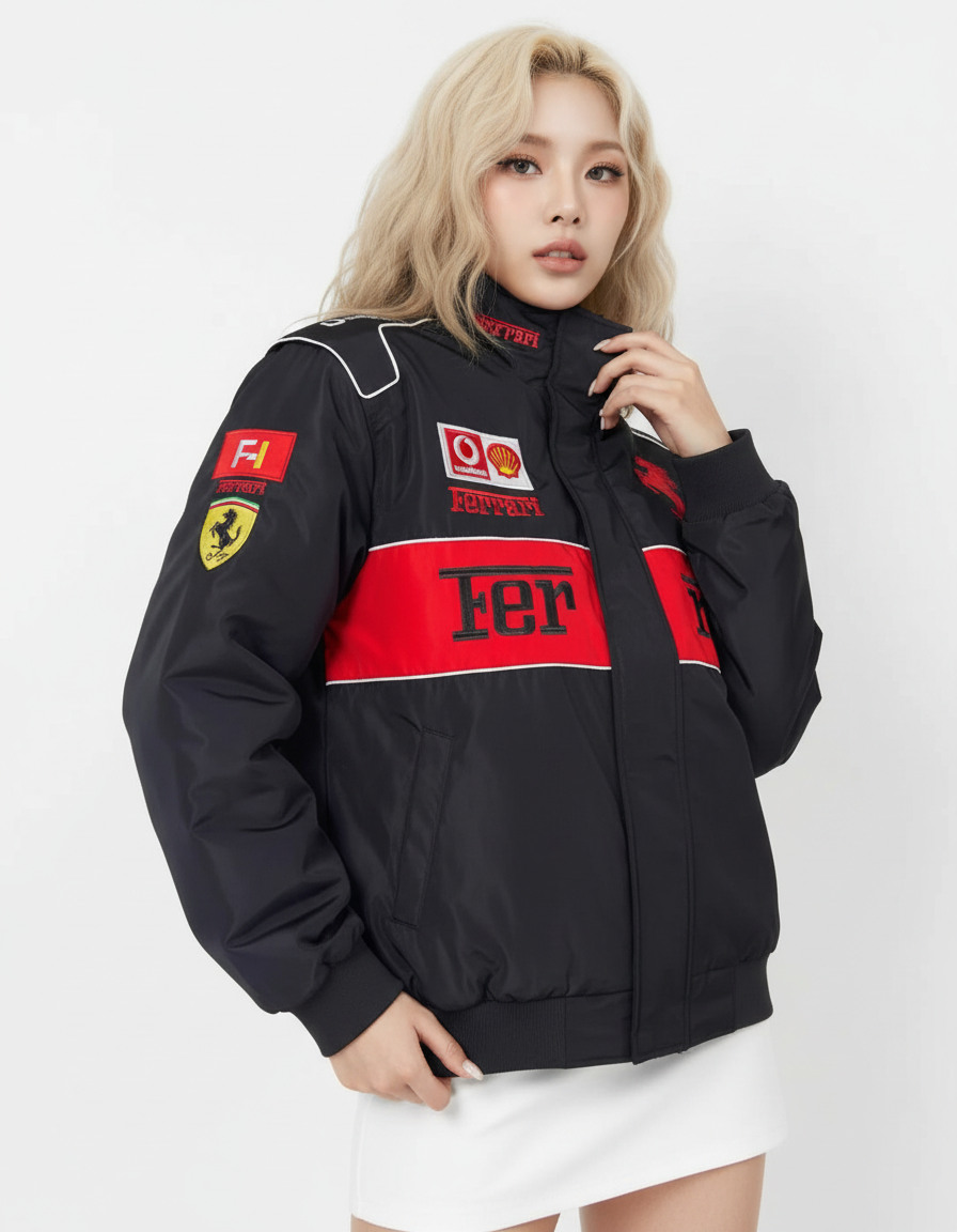 Ferrari F1 Center Split Racing Jacket Black